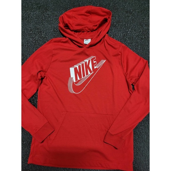 Vintage Y2K Nike Long Sleeve‎ Pullover Hoodie Sportwear Red And White - Picture 3 of 9